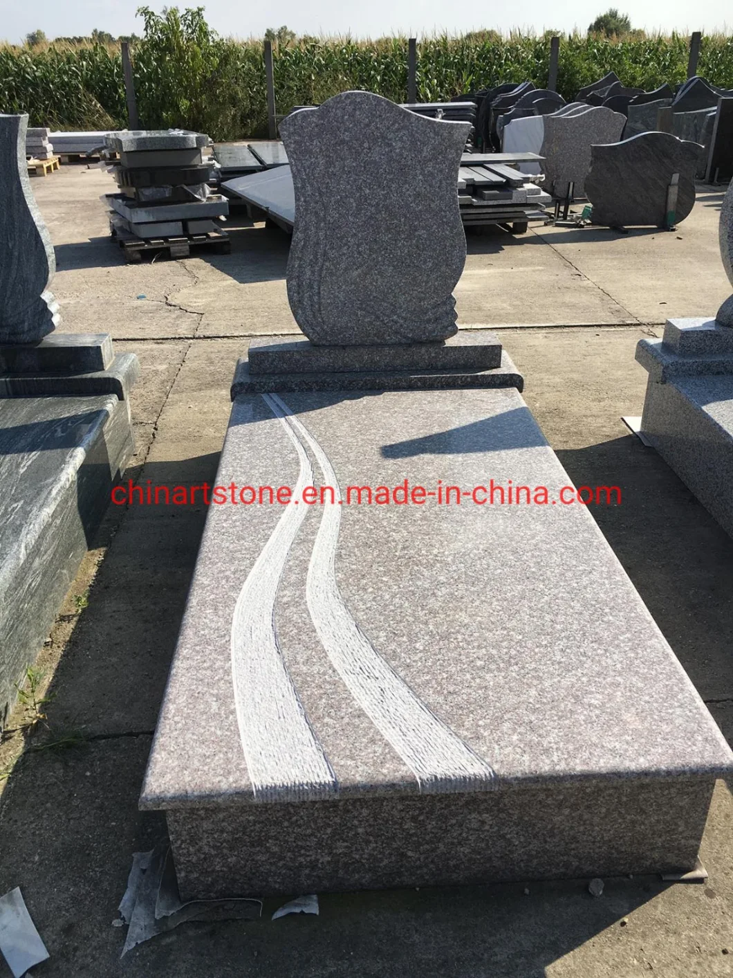 Marble and Granite Simple Tombstone for USA and Europe Market