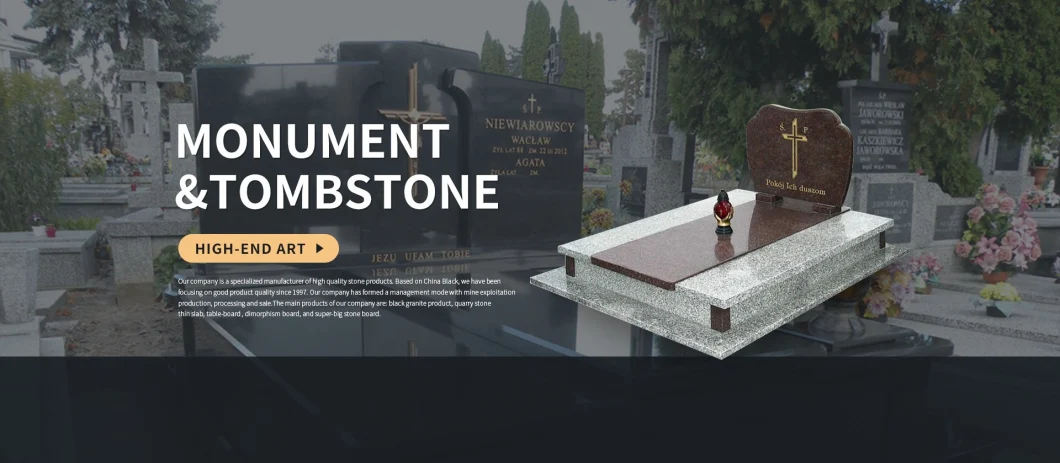 Upright Design Black Granite Russia Monument