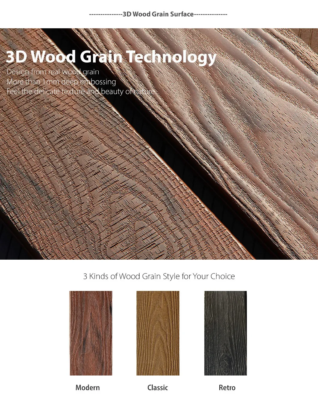 2019 New Style Outdoor Decking WPC Wood Polymer Composite Flooring Borders