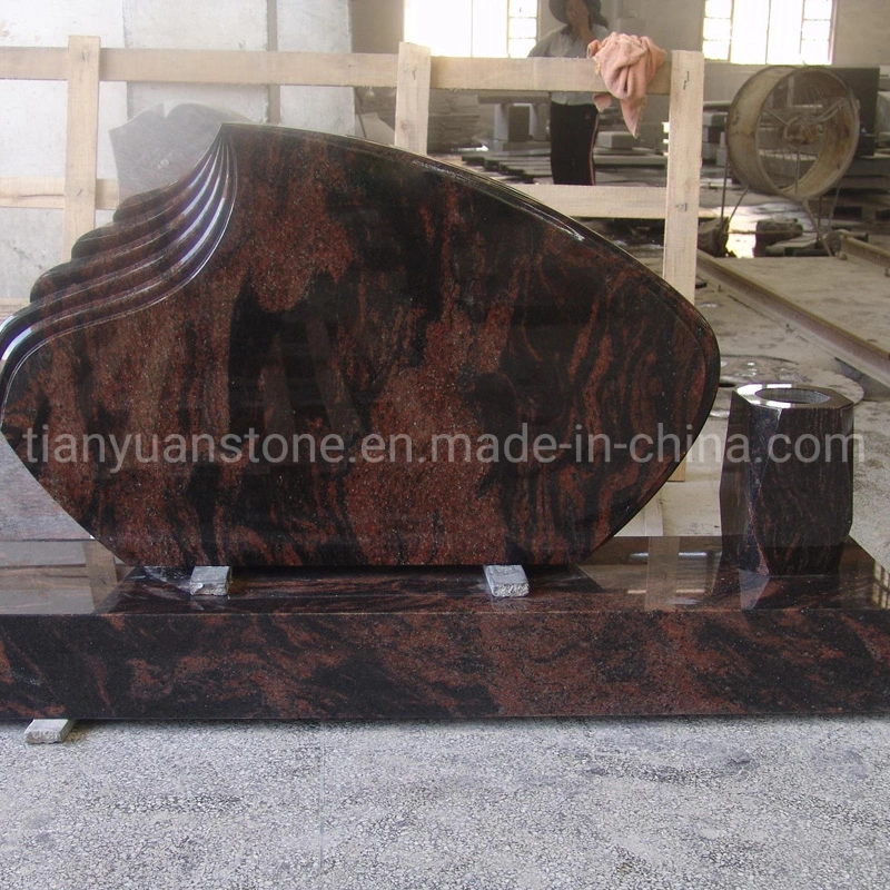 Book Shape Black Granite Tombstone Modern European Style